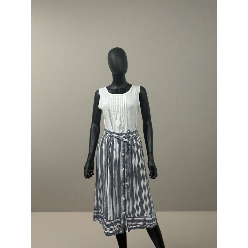 NWOT Peyton &‎ Parker Blues Striped Button A Line Skirt Sz 6